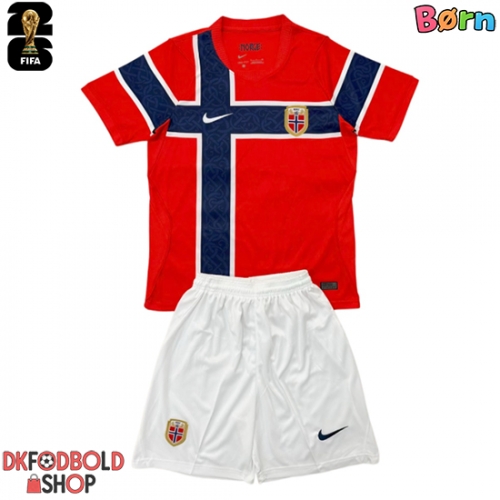 Norge Hjemmebanesæt Børn VM 2026 Kort ærmer (+ korte bukser)